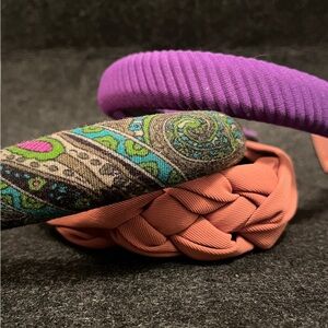 Purple, Multicolor, and Coral Headband Set